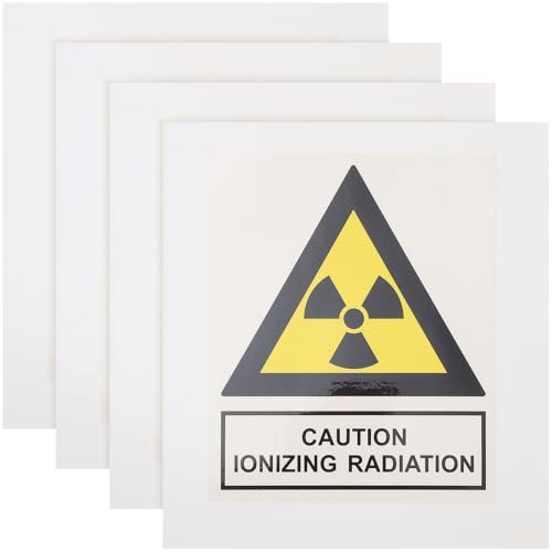 PAMINGONO - PAMINGONO 4 pièces Autocollants de Sécurité Radiologique Symbole de Rayonnement Adhésifs Durables pour Hôpitaux et Industries Signalisation de Précaution Fiable
