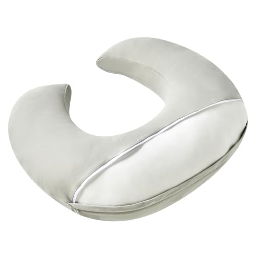 QUENESS Nursing Pillow, Plus Size Breastfeeding Pillow Original Support for Baby Boys Girls Breastfeeding Essentials, with Removable Soft Cotton Cover (Grey, Large (25.59 * 20.08 * 6.30 Inches)) - Thumbnail 5