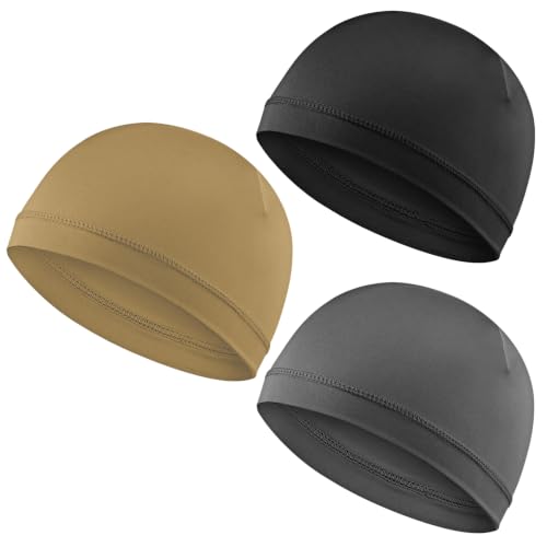 Image of WY LIGHTING LEVEL 3Pcs Skull Caps Soft Lightweight Beanie Hats Moisture Wicking Stretchy Breathable Helmet Liner for Men