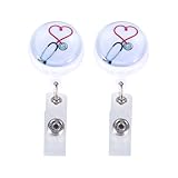 WEKADRIN 2 Stück Ausziehbarer Abs ausweishalter mit Weißem Gürtelclip Teleskopischer Badge clip für Krankenschwestern Ärzte Studenten und Messepersonal Robustes Zubehör für Dienstausweise