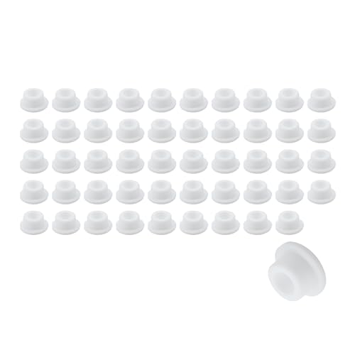 Tighall 50pcs 1.5mm White Plastic Hole Plugs Round Drill Hole Screw Cap