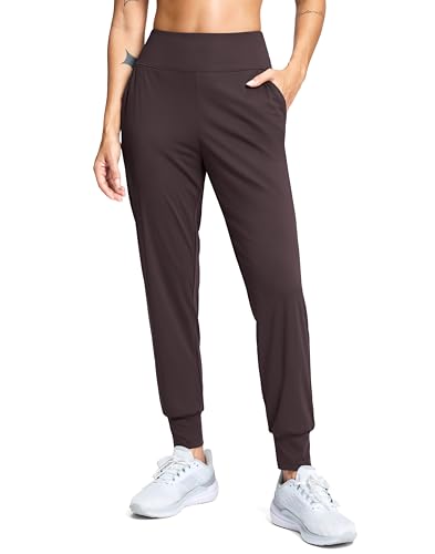 SANTINY Women's Joggers Pants with Pockets (Brown_M)