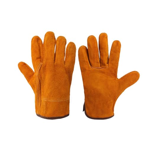 HEALBYBLE 12 pares de guantes soldadura for electricistas, piel vaca 2 capas, trabajo protectores, vestimenta de seguridad