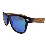 sprengers Verspiegelte Holzbrille - Blaue Gläser - Moderne Sonnenbrille - Für...