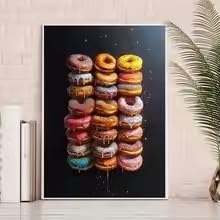 LMAIWANG Colorful Interesting Donut Printing Wall Art Picture for Living Room Home Decoration Posters for Walls Decor(80x120cm/Frameless)