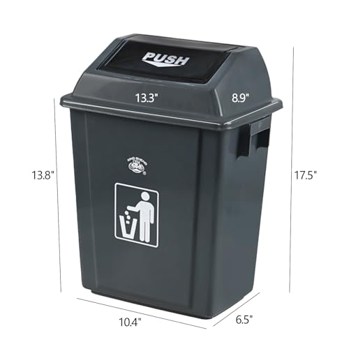 Caneca de basura con tapa basculante 5 galones, gris 4 unidades miniatura 5