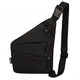 [PHOENIX IKKI] 脇の下に装着 服の下 盗難防止 7.9インチiPad収納可能 薄型 防盗 隠し タクティカル ショルダーバッグ ボディバッグ 斜めがけバッグ 右肩 ブラック