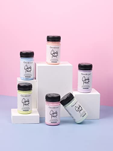 GRANOTONE Chalk Paint For Furniture Home Decor Crafts Eco Friendly All In One No Wax Needed Pastels, Multicolor