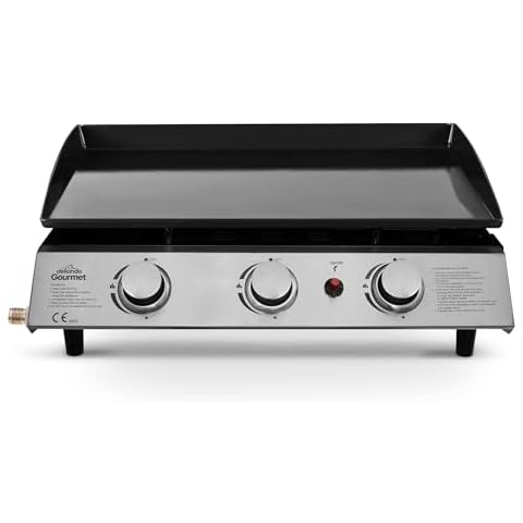 Dellonda 3 Burner Portable Gas Plancha BBQ Griddle Cover