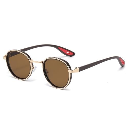 Lunettes de soleil rondes rétro avec protection UV400 et monture métal