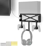Wall Mount Compatible for PS4,Metal Wall Mount Compatible for PS4 Original (Old Model), Mount on The Wall or on The Back of The TV,with 2 Controller Holder & Headphone Hanger