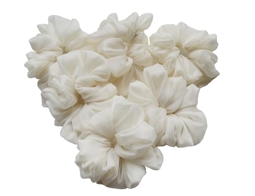 Hair tie for woman, Hair tie, Hair Accsessorie Scrunchy, Scrunchy for all season, Handmade hair scrunchy, Satin Scrunchy, Hair Bands Scrunchy (White)