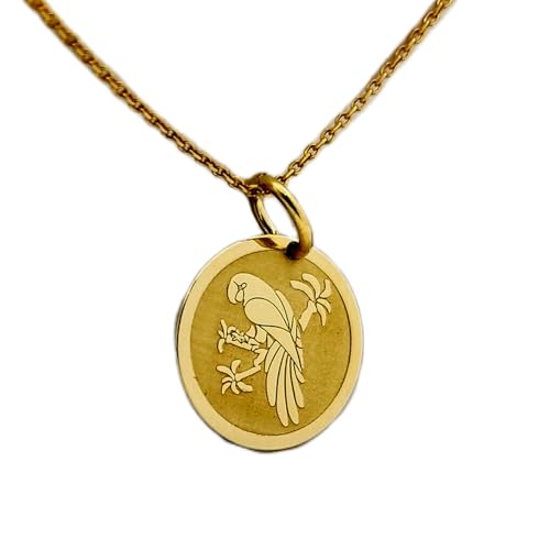 Collier perroquet argent doré chaîne 45,7 cm pour votre style quotidien