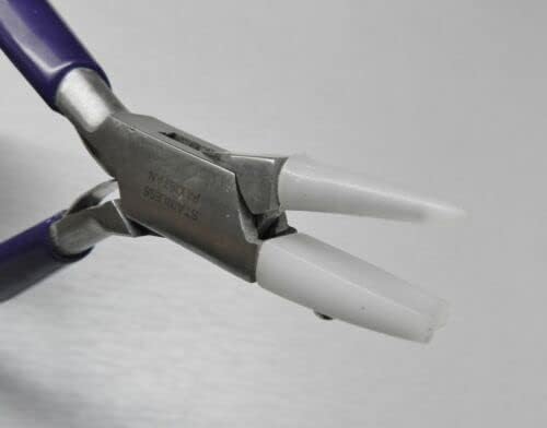 Pliers Round and Flat Nose Nylon Jaw Bead Wire Working Forming Bending Tool Plus Extra Set of Nylon Jaws Included By JTS