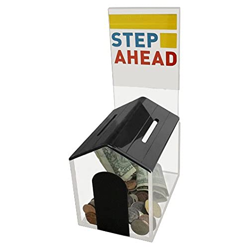 Dog House shelter shaped charity coin collection money piggy bank ballot box animal house suggestion and fundraising box with Cam-lock and 2 Keys (Black) - Thumbnail 2