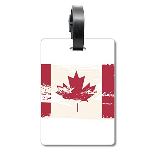 Étiquette valise Canada : accessoire de voyage noir et rouge indispensable