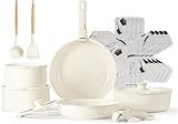 CAROTE Ceramica Batteria di pentole 17 Pezzi con 2 manici...