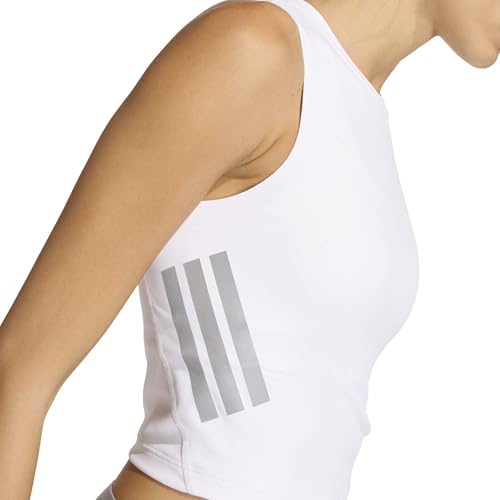 adidas Femme Adi365 Running Climacool Iconic Crop Tank Shirt, White, XL