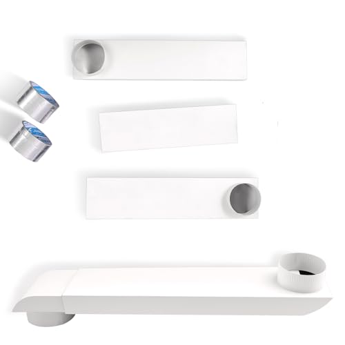 25-55 Inch-Periscope Dryer Vent Flat Dryer Vent Duct 4 Inch Stainless Dryer Vent Kit,Telescoping Dryer Vent For Whirlpool Adjustable from,for Tight Spaces Adapter Flat Dryer Vent,OEM-Upgraded(white)