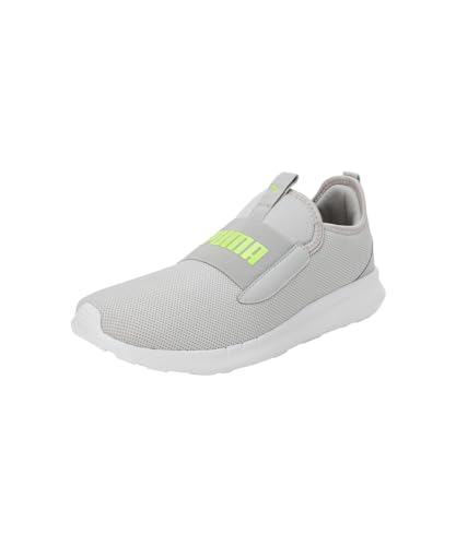 Puma Mens Flamecrest Slipon Cool Light Gray-Electric Lime Sneaker - 7 UK (39941801)