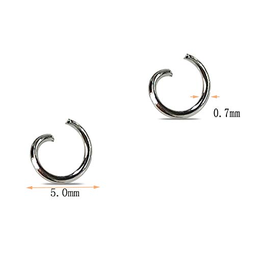 1000 Pcs Silver Plated Jump Rings Split Rings Circle Clasp Connecting Rings Jewelry, Chainmaille Rings Charm Ring Clasp Connector Rings Charm Loops Earring Making Supplies (5 Mm) #TOP5