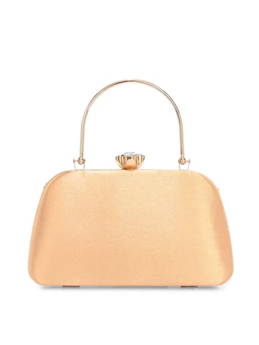 Image of TOOBA Handicraft Women's Beautiful Bling Box Clutch Bag | Evening Bag, Bridal Purse & Party Handbag | Wedding & Special Occasion Clutch (Small Boat)