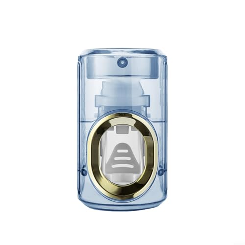Honseadek Spremi-dentifricio automatico leggero per bagno, in plastica ABS, portaspazzolino da parete con stile traslucido trasparente, 6,5 x 11 (blu)