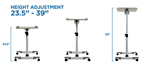 Mount-It! Rolling Laptop Cart | Heavy-Duty Mobile Laptop Desk With Wheels | Height Adjustable Tilting Bedside Sofa Couch Recliner Tray With Wheels (Mi-7946) #TOP3