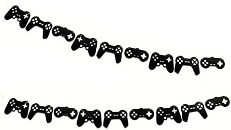  Video Game Controller Banner Game Controller Birthday Party Supplies Game on Birthday Decorations Game Themed Birthday Garland Video Game Party Decorations Pre-Assembled (Black)