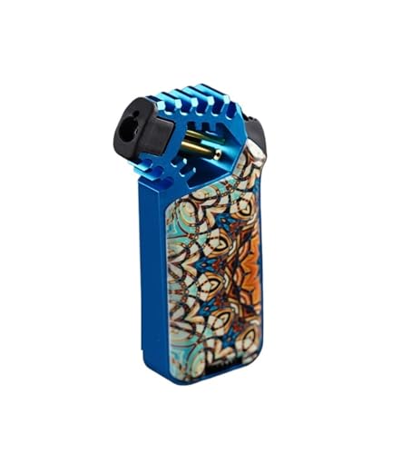 Encendedor Jet Metal Azul con Llama Ajustable y Antiviento