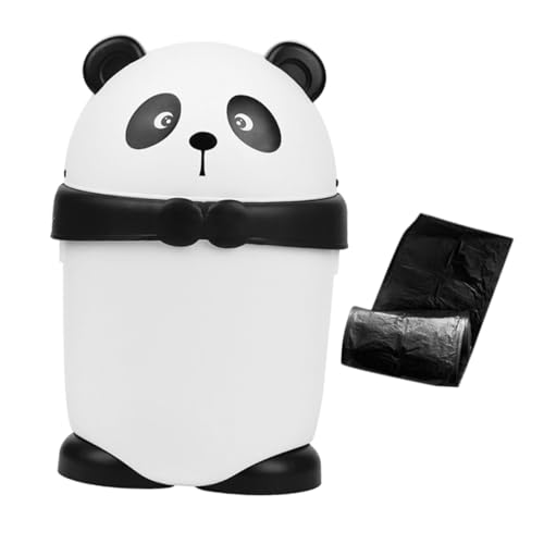 Poubelle en PP facile à nettoyer avec couvercle oscillant panda pour enfant