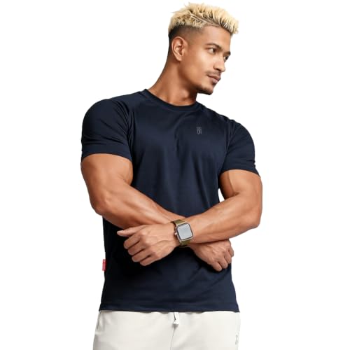 Image of Casual Short Sleeve Crew Neck Classic Wicking Breathable Fitness Muscle Athletic T Shirts Mens