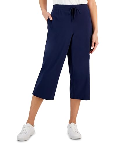 Karen Scott Knit Capri Pull on Pants Intrepid Blue...