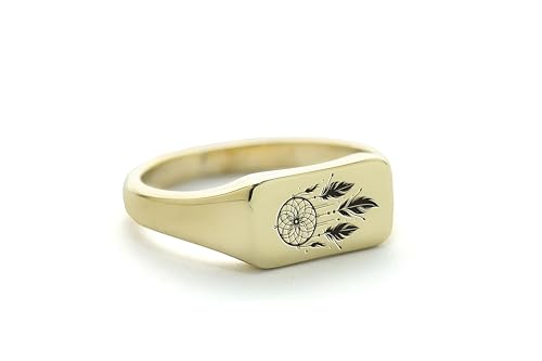 Bague rectangle amérindienne avec motif attrapeur de rêves - 4
