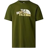 The North Face - T-Shirt Graphique régulier de la Ligne Montagne Homme - Essentiel en Coton Doux - Impression Graphique à Base d'eau-M,Woodland Green