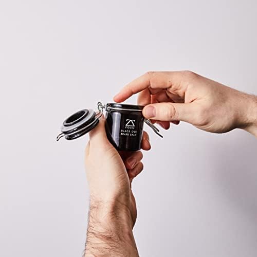 ZOUSZ Black Oud Premium Beard Balm - Classic Oud Wood - Scented Facial Hair Grooming and Skin Care Butter for Men - Avocado, Argan, Macadamia Oils - Moisturiser, Conditioner, Dandruff Remover - 50g