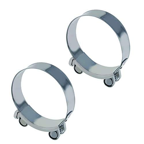 Juvielich T-Bolt Hose Clamp,Clamp Range 60-63mm,for Fuel Pump Filter Hose Plumbing Silver 2pcs