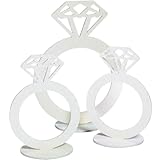 Fun Express Diamond Ring Centerpieces 3 Piece Set - Wedding Table Decorations for Bachelorette Party, Bridal Shower & Engagement Party Decor | White Foam Centerpiece Table Decorations for Reception