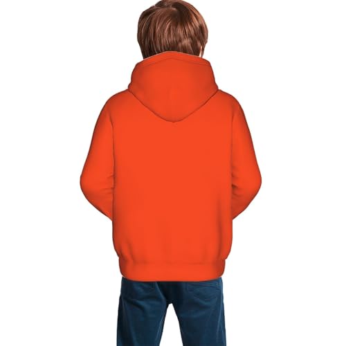 Orange Kid Hoodies Boys Sweatshirts Girls Pullover with Pocket4
