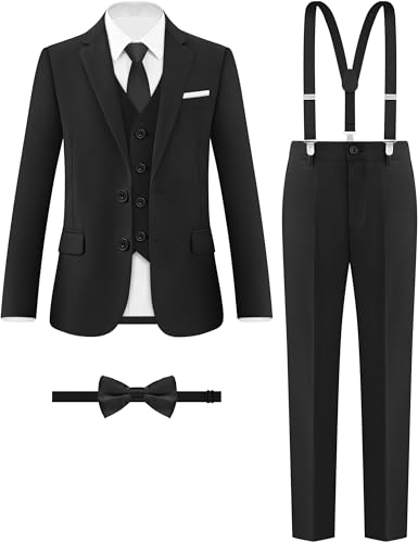 Boys Suit Slim Fit Kids Black Formal Tuxedo Size 16 for Ring Bearer Easter