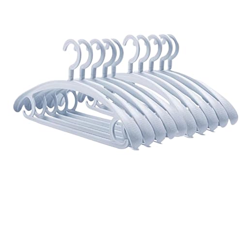 Trrcylp Lot de 10 cintres en Plastique Robuste - Capacité de 11,3 kg - Crochet pivotant - Cintres Larges - Antidérapant - Épais (Bleu)