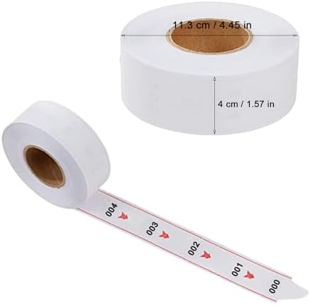 White Take A Number Tickets Queue Tape for K-T Queue System Ticket Dispenser with 1 Roll 3 Digits Paper 2 Groups Number from 000-999