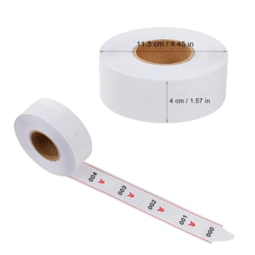 White Take A Number Tickets Queue Tape for K-T Queue System Ticket Dispenser with 1 Roll 3 Digits Paper 2 Groups Number from 000-999