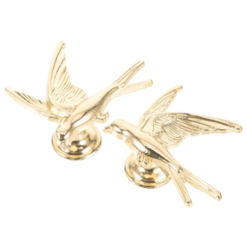 PENIKOKO 2 piezas Tiradores de Gabinete de Metal Forma Dorado de Pomos Decorativos para Puertas Interiores Fáciles de Instalar Accesorios para Muebles