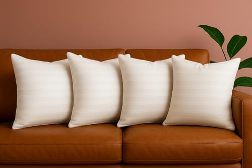 Trendy Home 16x16 Throw Pillow Insert (Set of 4, White) Bed and Couch Pillows Stuffer Hypoallergenic, Decorative Home Outdoor Sofa Pillow Filler (Machine Wash, 4 Pack)