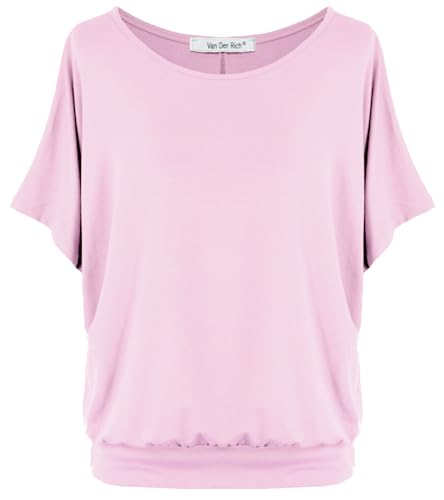Van Der Rich ® - Oversize T-Shirt mit Fledermausärme - Damen(Rosa, XL)