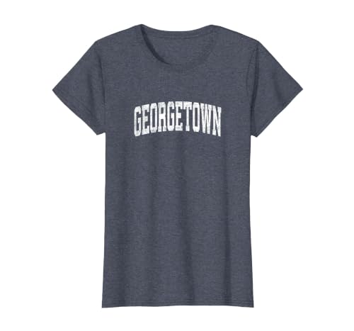 Georgetown Massachusetts MA Vintage Athletic Sports Design T-Shirt, Women, Heather Blue, X-Large