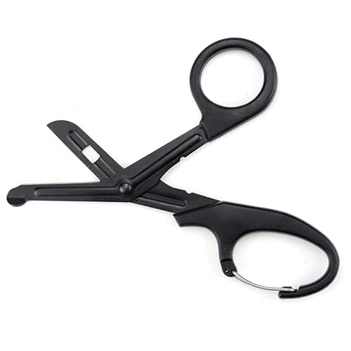 Feloyal Schere Scissors EMT Bent 7,7 Zoll Matt Titanbeschichteter Edelstahl Schere oder Gaze (Schwarz)