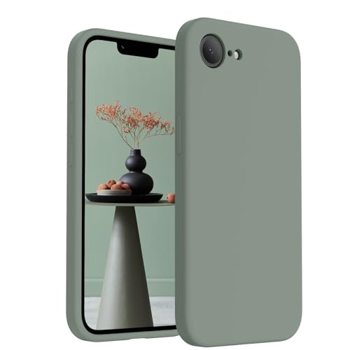 Image of FireNova Magnetic for iPhone 17e Case /iPhone 16e Case, Compatible with MagSafe, [Silicone Camera Protection] Microfiber Lining Phone Case, 6.1 inch, Calke Green