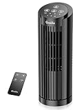 Grelife Tower Fan, 13' Electronic Model with Remote Control, 28dB Quiet Operation, 90° Wide Oscillation, 3 Speeds, 7.5H Timer, LED Display, Bladeless Safe Design for Bedroom Office Home Dorm and Desk